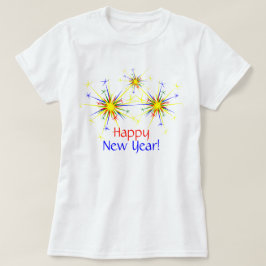 FireworksカラフルハッピーニューイヤーTシャツ Tシャツ