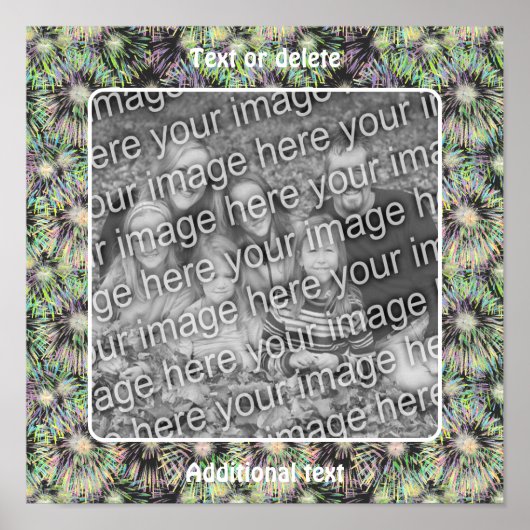 Fireworksカラフルフレーム独自の写真を作成 ポスター (正面)