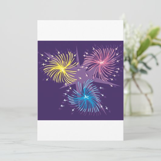 Fireworksカラフル招待状 招待状 (スタンド正面)