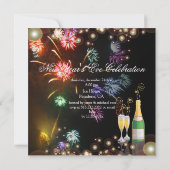 Fireworksシャンパンの泡 招待状 (裏面)