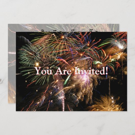 Fireworksディスプレイ 招待状 (正面/裏面)