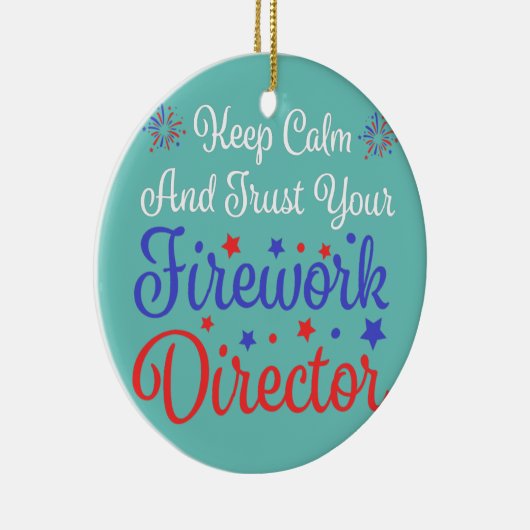 FireworksディレクターFirework Americanを信頼する セラミックオーナメント (右)