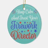 FireworksディレクターFirework Americanを信頼する  セラミックオーナメント (左)