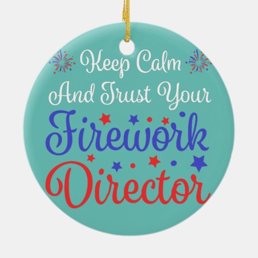 FireworksディレクターFirework Americanを信頼する  セラミックオーナメント (裏面)