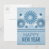 Fireworksファンキーの新年葉書、青 シーズンポストカード (正面/裏面)