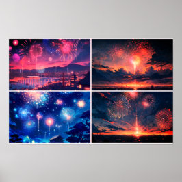 FireWorksフォトコラージュ ポスター