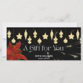 Fireworksポインセチアクリスマスオーナメントギフトカード (正面)