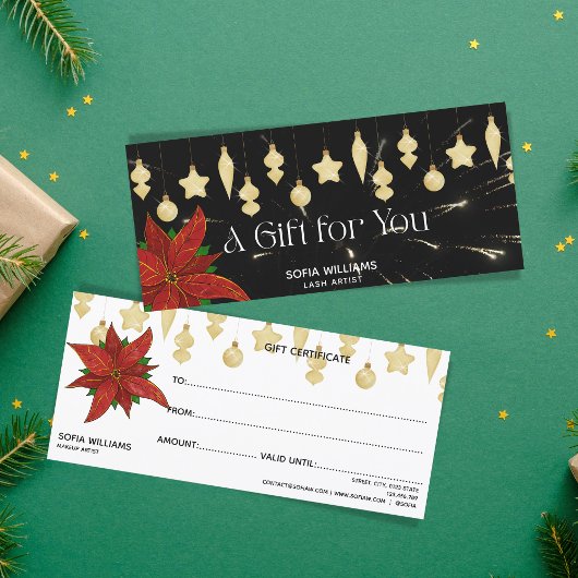 Fireworksポインセチアクリスマスオーナメントギフトカード