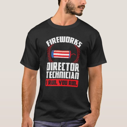 Fireworks監督技術者Iの走前働き災害 Tシャツ (正面)