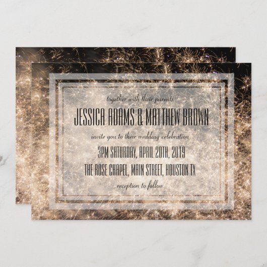 Fireworks結婚式招待状カード 招待状 (正面/裏面)