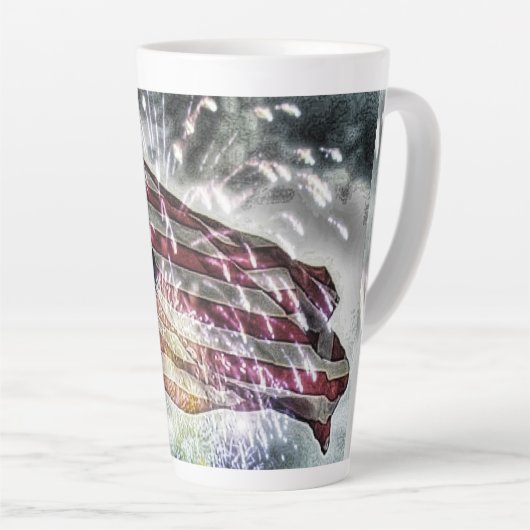 Fireworks背景II カフェラテマグ (右アングル)