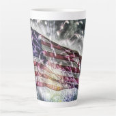 Fireworks背景II カフェラテマグ (正面)