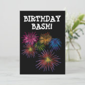 FIREWORKS誕生日BASHパーティーカスタム招待状 招待状 (スタンド正面)