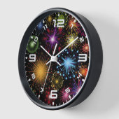 Fireworks カラフル動的デコきらめくール 壁時計 (傾斜)