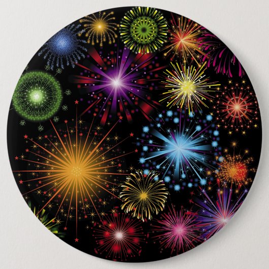 Fireworks カラフル動的デコきらめくール 缶バッジ (正面)