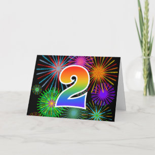 Fireworks カラフル +虹の模様"2"イベント# カード