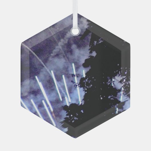 Fireworks 1ガラス六角オーナメント ガラスオーナメント (正面)