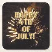 Fireworks 10 7月の紙コースターの4日 スクエアペーパーコースター (正面)