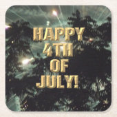 Fireworks 13 7月の紙コースターの4日 スクエアペーパーコースター (正面)