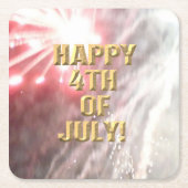 Fireworks 14 7月の紙コースターの4日 スクエアペーパーコースター (正面)