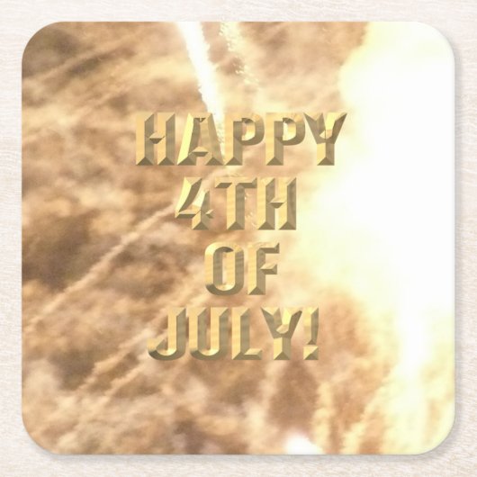 Fireworks 15 7月の紙コースターの4日 スクエアペーパーコースター (正面)