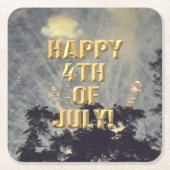 Fireworks 19 7月の紙コースターの4日 スクエアペーパーコースター (正面)