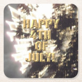 Fireworks 2 7月4日の紙コースター スクエアペーパーコースター (正面)