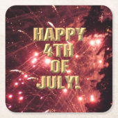 Fireworks 3 7月4日の紙コースター スクエアペーパーコースター (正面)
