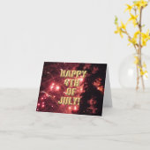 Fireworks 3 7月4日カード カード (黄色い花)