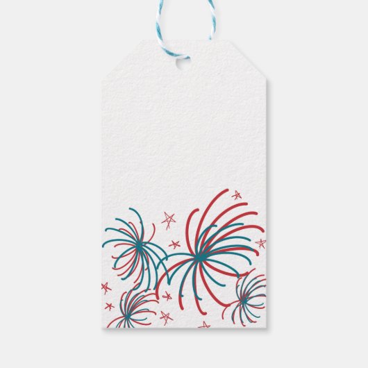 Fireworks 4th of 7月の星BBQ誕生日 ギフトタグ (裏面)
