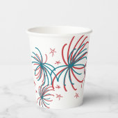 Fireworks 4th of 7月の星BBQ誕生日 紙コップ (裏面)