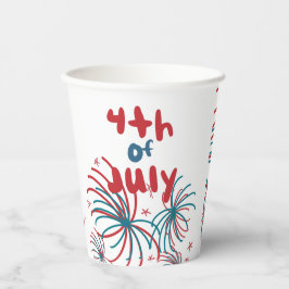 Fireworks 4th of 7月の星BBQ誕生日 紙コップ