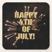 Fireworks 5 7月4日の紙コースター スクエアペーパーコースター (正面)
