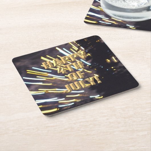 Fireworks 6 7月4日の紙コースター スクエアペーパーコースター (アングル)