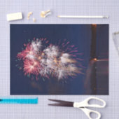 Fireworks 7月4日の独立記念日のデコページ 薄葉紙 (クラフト)