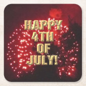Fireworks 7 7月4日の紙コースター スクエアペーパーコースター (正面)