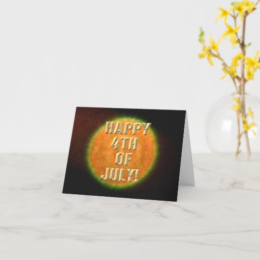 Fireworks 9 7月4日カード カード (黄色い花)