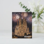 Fireworks at Barcelona La Sagrada Família Spain ポストカード (スタンド正面)