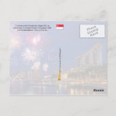 Fireworks at Marina Bay, Singapore ポストカード (裏面)