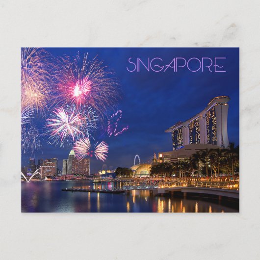 Fireworks at Marina Bay, Singapore ポストカード (正面)