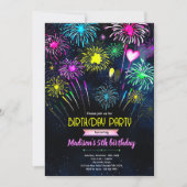 Fireworks Birthday party Invitation 招待状 (正面)