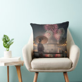 Fireworks bloom in the night sky クッション (椅子)