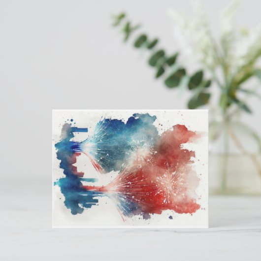 Fireworks Cityscapeはがき ポストカード (スタンド正面)