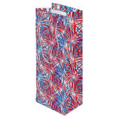 Fireworks Design, Red White and Blue USA Fireworks ワインギフトバッグ (裏面アングル)