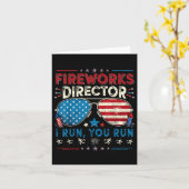 Fireworks Director I Run You Run Funny 4th Of July カード (黄色い花)