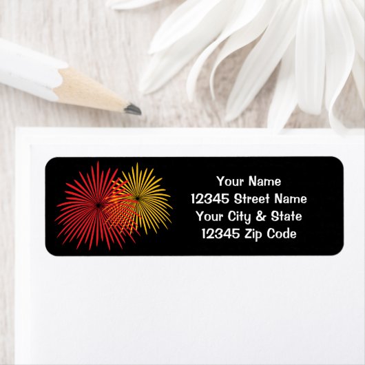 Fireworks display custom return address labels ラベル (インサイチュ)