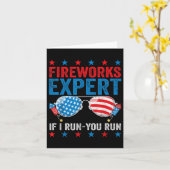 Fireworks Expert - I 走 You 走 おもしろい  Of July カード (黄色い花)