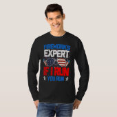 Fireworks Expert If I Run You Run American Flag Su Tシャツ (正面フル)