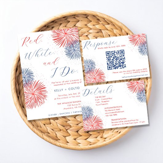 Fireworks & Forever Engagement Party Invitation 招待状