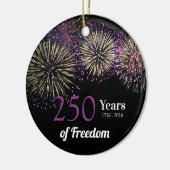 Fireworks, Fun and Freedom 250 Years 4th of July セラミックオーナメント (左)